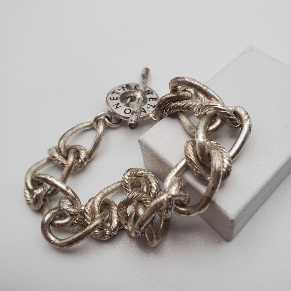 Monet chain silver bracelet with toggle‎ closure